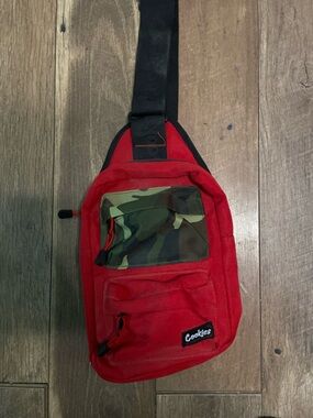 Cookies Red Sling Backpack with Camo Accent